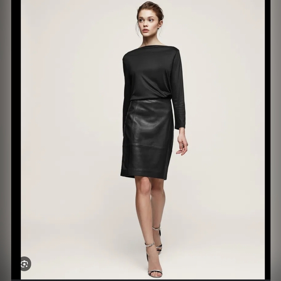 REISS Olivia leather skirt size 10 - Picture 2 of 7